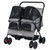 Foldable Double Pet Stroller with Adjustable Sunshade and Storage Basket-Gray - Color: Gray D681-PW10142GR