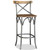  Bar Stool Mango Wood Brown, Steel Grey A949-244593