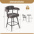 Swivel Bar Stool Set of 2 Counter Height Chairs with Curved Back and Arms-White B593-JV12808-2