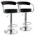 Elama 2 Piece Faux Leather Retro Adjustable Bar Stool in Black with Chrome Handles and Base D970-ELM-709-BLK