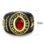 TK3723 - Two-Tone IP Gold (Ion Plating) Stainless Steel Ring with Synthetic Synthetic Glass in Red  A874-TK3723