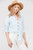 Women's Lace Up Blouse Top T396-MM688330-BLU-S