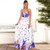 Lace Stitching Summer Suspenders Open Back High Waist Printing Dress - White A392-fasd0203