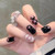 Black and Pink Heart Theme Detachable Manicure Sheet Fake Nail Wholesale Nail Stickers A392-nstr0006