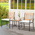 3 Pieces Outdoor Furniture Set Acacia Wood Patio Conversation Set with Cushions-White - Color: White D681-HW72142WH