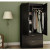Modern Two Door Wardrobe Armoire with Two Drawers and Hanging Rod Storage, Black Q280-BLWH0038