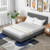 Queen Size Upholstered Platform Bed with Button Tufted Headboard-Gray B593-HU10569-Q