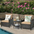 3 Pieces Patio Rattan Furniture Set Cushioned Sofa Storage Table with Shelf Garden B593-HW64401