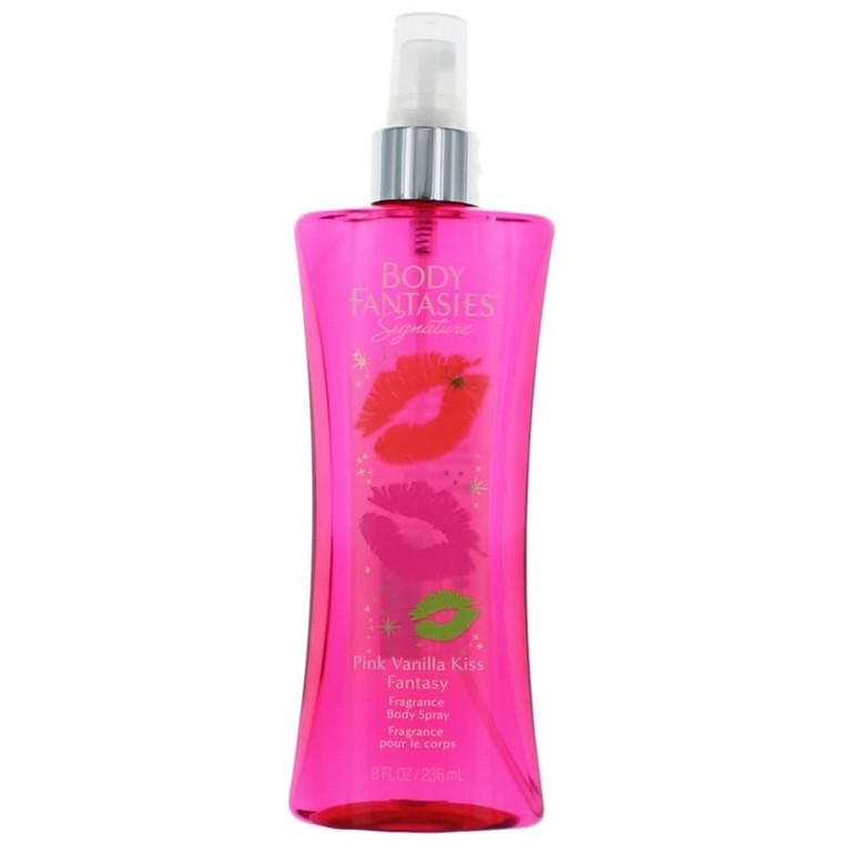 Pink Vanilla Kiss Fantasy by Body Fantasies, 8 oz Fragrance Body Spray for Women R654-awbfvk8bs
