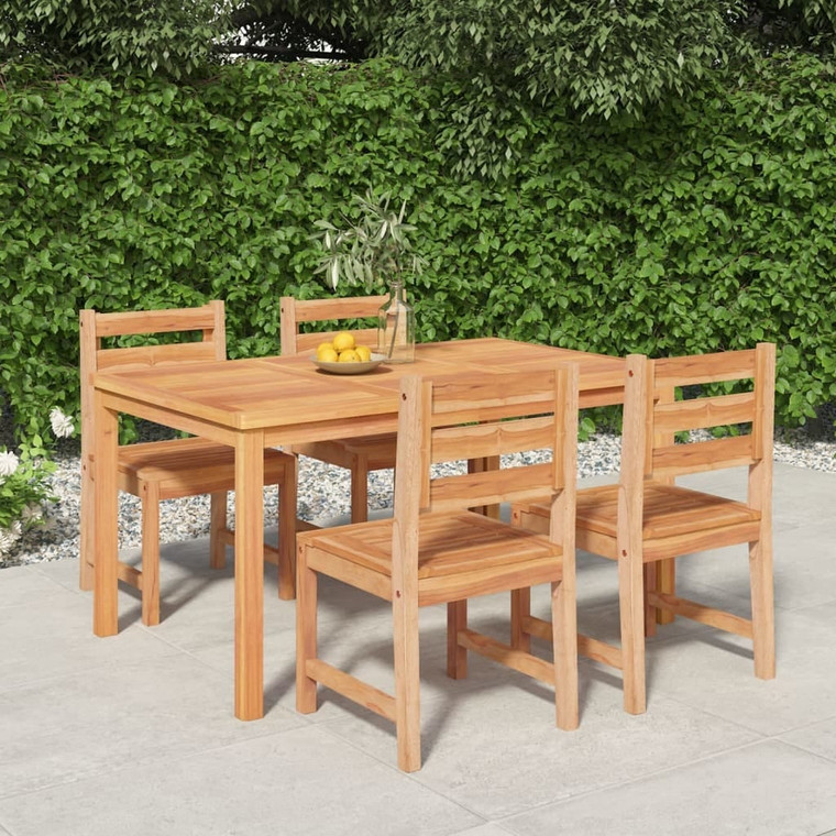 Garden Dining Set Teak Solid Teak Wood 5 Piece Durable A949-3157185