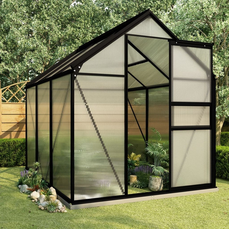  Greenhouse Anthracite and Transparent Aluminum and Polycarbonate A949-48215
