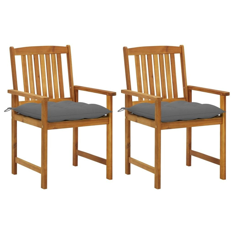 Patio Chair Set of 2 Brown Solid Acacia wood Medium Durable A949-3061199