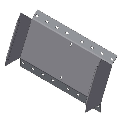 Passerella tipo AR -  Zincato a caldo -  45° CURVA DISCESA  400 x 75 x R=150 mm sp= 1.5 mm  - asolata e ribordata