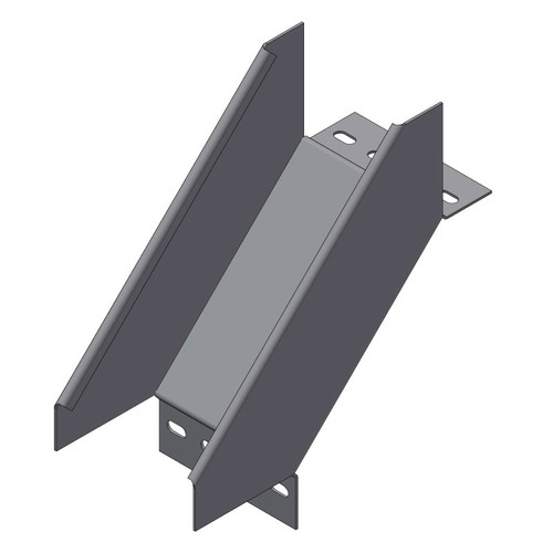 Passerella tipo AR -  Zincato a caldo -  90° CURVA DISCESA 100 x 75 x R=150 mm sp= 1.5 mm  - asolata e ribordata