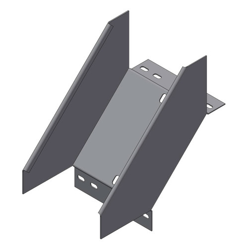 Passerella tipo AR -  Zincato a caldo -  90° CURVA DISCESA 150 x 100 x R=150 mm sp= 1.5 mm  - asolata e ribordata