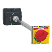 Manovra rotativa rinviata. compatta NSX100/160/250. manovra rossa su fronte