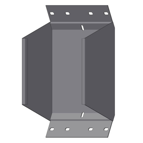 Passerella tipo AR -  Zincato a caldo -  45° CURVA SALITA 200 x 100 x R=150 mm sp= 1.5 mm  - asolata e ribordata