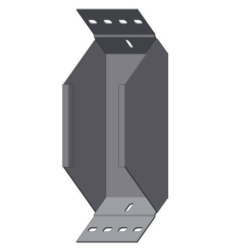 Passerella tipo AR -  Zincato a caldo -  90° CURVA SALITA 100 x 75 x R=150 mm sp= 1.5 mm  - asolata e ribordata