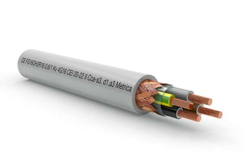 Cavo FG16OH2R16 - 0.6 - 1KV - 5X6 - GREY - Cca-s3.d1.a3 Bobina da 500 metri
