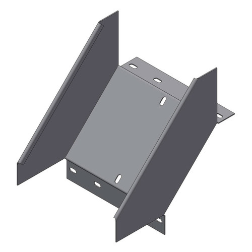 Passerella tipo AR -  Zincato a caldo -  90° CURVA DISCESA 200 x 100 x R=150 mm sp= 1.5 mm  - asolata e ribordata