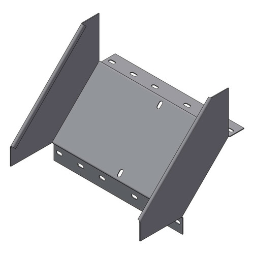 Passerella tipo AR -  Zincato a caldo -  90° CURVA DISCESA 300 x 100 x R=150 mm sp= 1.5 mm  - asolata e ribordata