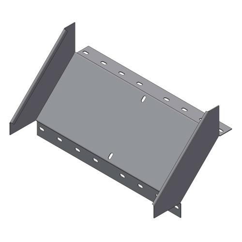 Passerella tipo AR -  Zincato a caldo -  90° CURVA DISCESA 400 x 75 x R=150 mm sp= 1.5 mm  - asolata e ribordata