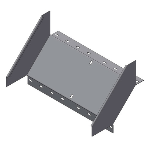 Passerella tipo AR -  Zincato a caldo -  90° CURVA DISCESA 400 x 100 x R=150 mm sp= 1.5 mm  - asolata e ribordata