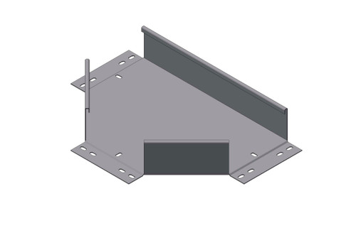 Passerella tipo AR -  Zincato a caldo -  DERIVAZIONE T 150 x 75 x R=150 mm sp= 1.5 mm  - asolata e ribordata