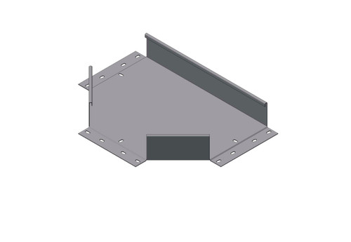 Passerella tipo AR -  Zincato a caldo -  DERIVAZIONE T 200 x 75 x R=150 mm sp= 1.5 mm  - asolata e ribordata