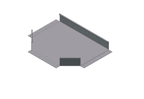Passerella tipo AR -  Zincato a caldo -  DERIVAZIONE T 300 x 75 x R=150 mm sp= 1.5 mm  - asolata e ribordata