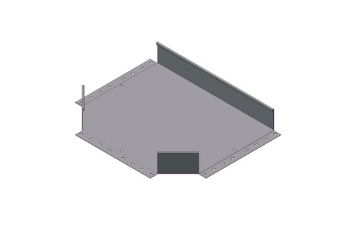 Passerella tipo AR -  Zincato a caldo -  DERIVAZIONE T 400 x 100 x R=150 mm sp= 1.5 mm  - asolata e ribordata