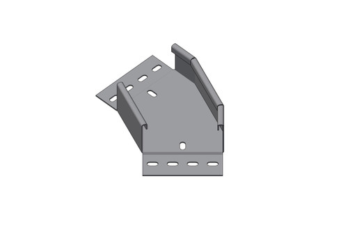 Passerella tipo AR -  Zincato a caldo -  45° CURVA PIANA 100 x 50 x R=150 mm sp= 1.5 mm  - asolata e ribordata