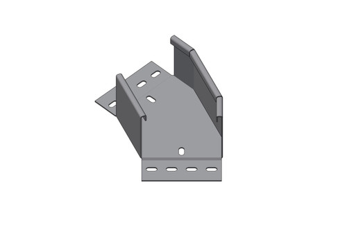 Passerella tipo AR -  Zincato a caldo -  45° CURVA PIANA 100 x 75 x R=150 mm sp= 1.5 mm  - asolata e ribordata