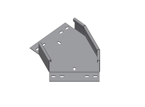 Passerella tipo AR -  Zincato a caldo -  45° CURVA PIANA 150 x 50 x R=150 mm sp= 1.5 mm  - asolata e ribordata