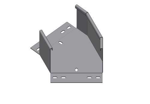 Passerella tipo AR -  Zincato a caldo -  45° CURVA PIANA 150 x 100 x R=150 mm sp= 1.5 mm  - asolata e ribordata