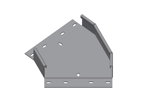 Passerella tipo AR -  Zincato a caldo -  45° CURVA PIANA 200 x 50 x R=150 mm sp= 1.5 mm  - asolata e ribordata