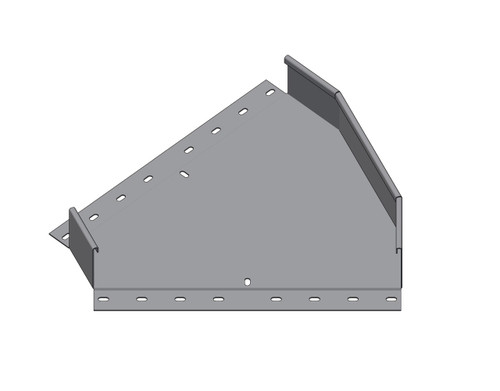 Passerella tipo AR -  Zincato a caldo -  45° CURVA PIANA 400 x 75 x R=150 mm sp= 1.5 mm  - asolata e ribordata