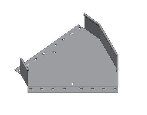 Passerella tipo AR -  Zincato a caldo -  45° CURVA PIANA 400 x 100 x R=150 mm sp= 1.5 mm  - asolata e ribordata