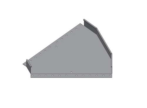 Passerella tipo AR -  Zincato a caldo -  45° CURVA PIANA 600 x 75 x R=150 mm sp= 1.5 mm  - asolata e ribordata