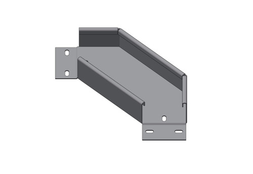 Passerella tipo AR -  Zincato a caldo -  90° CURVA PIANA 75 x 50 x R=150 mm sp= 1.5 mm  - asolata e ribordata