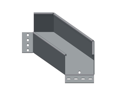 Passerella tipo AR -  Zincato a caldo -  90° CURVA PIANA 100 x 100 x R=150 mm sp= 1.5 mm  - asolata e ribordata