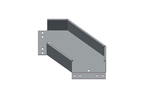 Passerella tipo AR -  Zincato a caldo -  90° CURVA PIANA 150 x 75 x R=150 mm sp= 1.5 mm  - asolata e ribordata