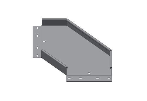 Passerella tipo AR -  Zincato a caldo -  90° CURVA PIANA 200 x 50 x R=150 mm sp= 1.5 mm  - asolata e ribordata