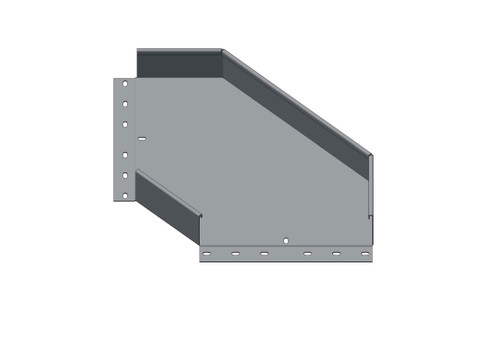Passerella tipo AR -  Zincato a caldo -  90° CURVA PIANA 300 x 75 x R=150 mm sp= 1.5 mm  - asolata e ribordata