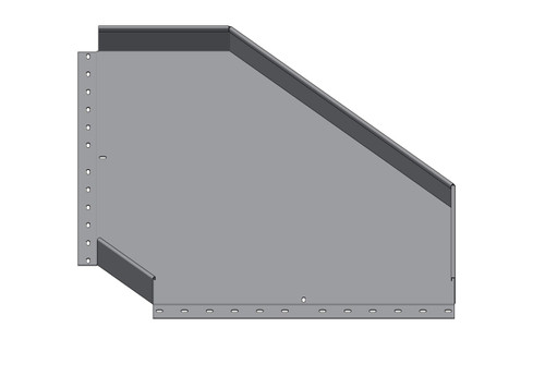 Passerella tipo AR -  Zincato a caldo -  90° CURVA PIANA 600 x 75 x R=150 mm sp= 1.5 mm  - asolata e ribordata