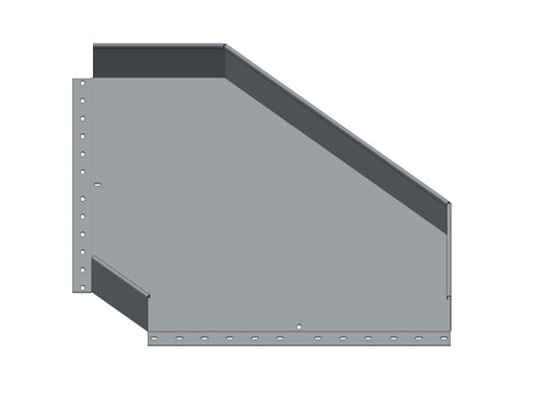 Passerella tipo AR -  Zincato a caldo -  90° CURVA PIANA 600 x 100 x R=150 mm sp= 1.5 mm  - asolata e ribordata