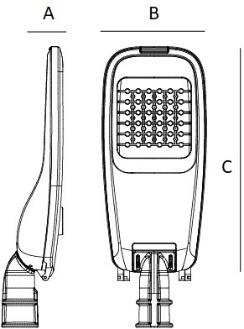 Armatura Stradale IP66 120W-3000K+Mezz.Virt. LED-