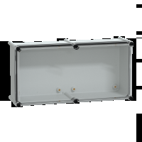 Cassetta PLS. retro in poliestere. coperchio trasparente per PC IP65 27x54x18cm