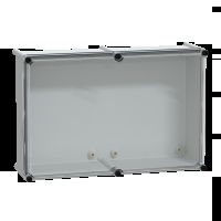 Cassetta PLS. retro in poliestere. coperchio trasparente per PC IP65 36x54x18cm