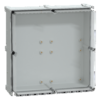 Cassetta PLS. retro in poliestere. coperchio trasparente per PC IP65 54x54x23cm